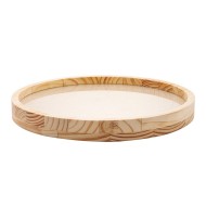 Bandeja 39,3cm Redonda De Madeira Com Sisal Pinus